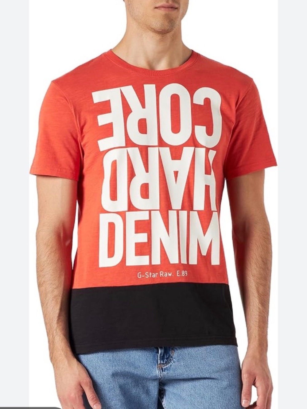 New G-star RAW orange black RAW Hard Core Denim Color T-shit M